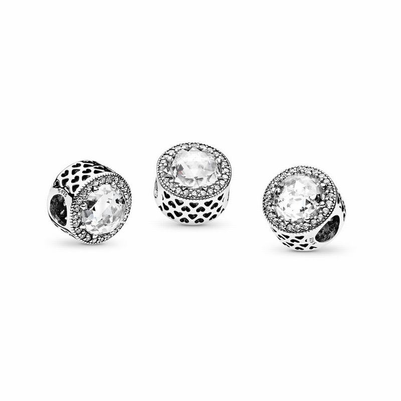 Pandora Australia Radiant Hearts Charm - Sterling Silver | MPUJNH321